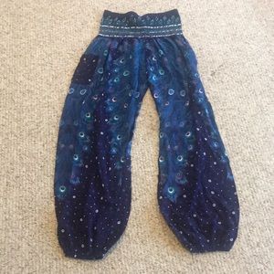 Boho peacock pants